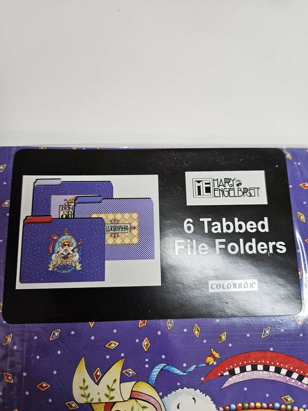 NEW Mary Engelbreit Tabbed File Folders Set Purple Queen Mixed Designs